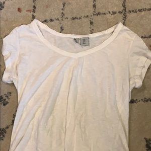 White V-neck tee